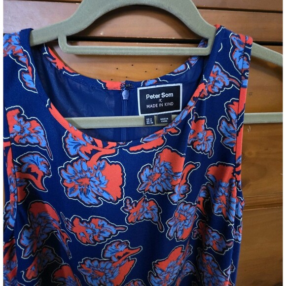 ANTHROPOLOGIE Peter Som X Made in Kind Tiered Floral Dress Size 4 Blue Red - Picture 4 of 15